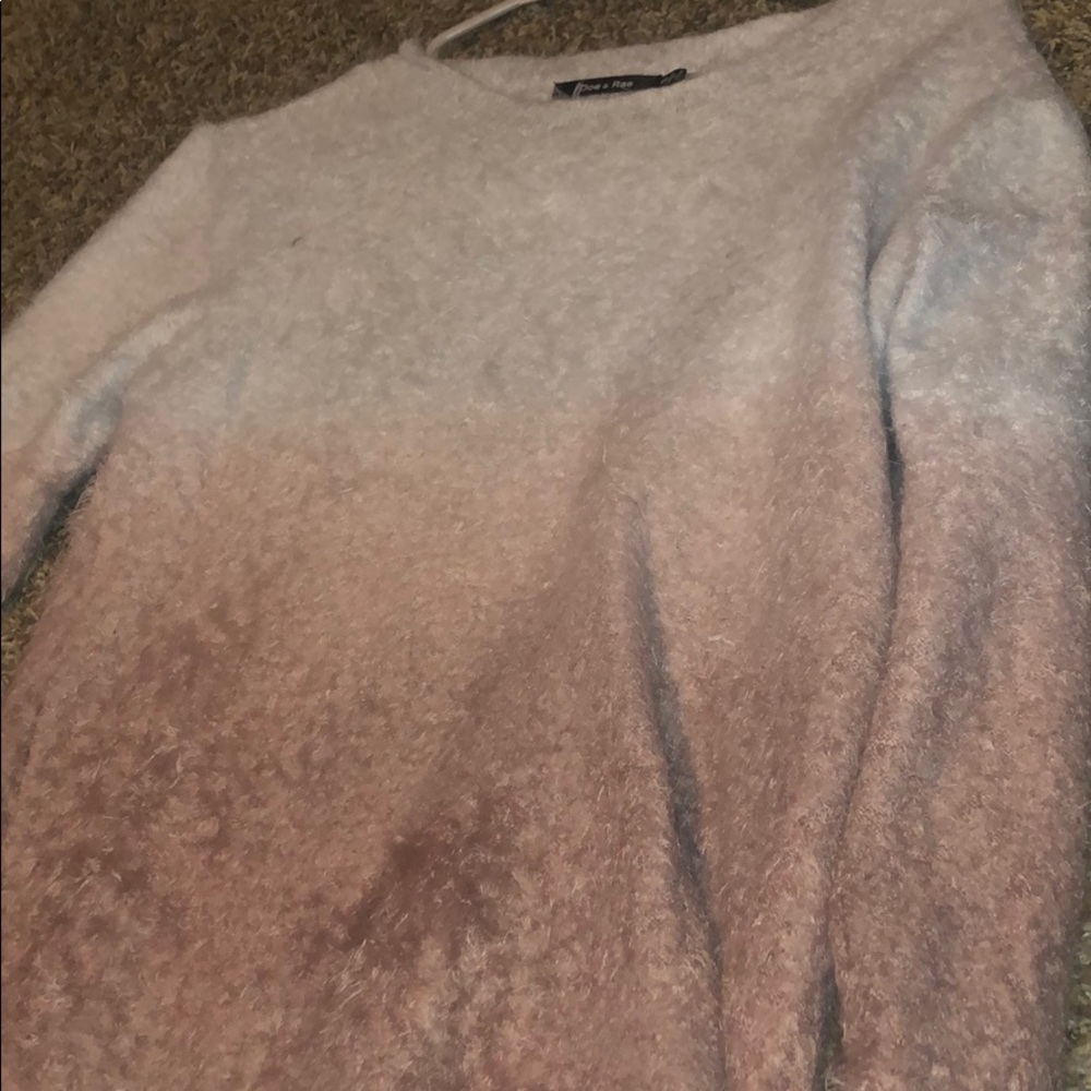 Fluffy ombré sweater